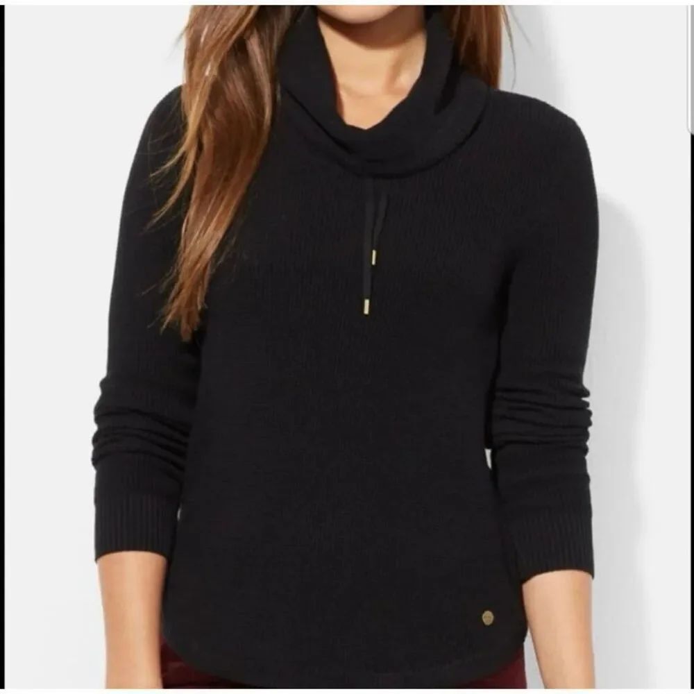 LAUREN RALPH LAUREN Waffle Knit Cowl Neck Sweater Womens M